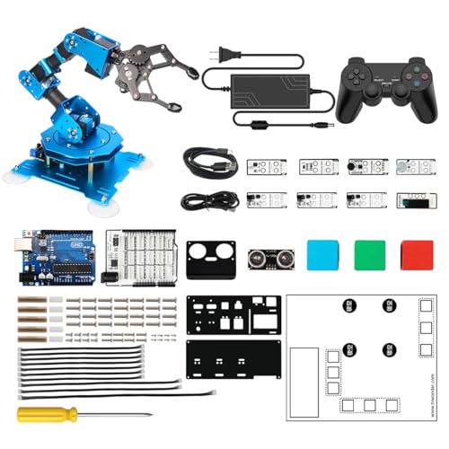 xArm UNO - Kit de brazo robótico 6DOF con desarrollo secundario compatible con Arduino IDE, kit de robot de programación de bricolaje con sensor y código fuente abierto UNO R3 y tutorial