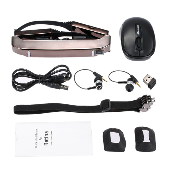 [IN STOCK]VISION-800 3D Glasses Video Android 4.4 MTK6582 1G/2G 5MP AC WIFI BT4.0 2060P MIC