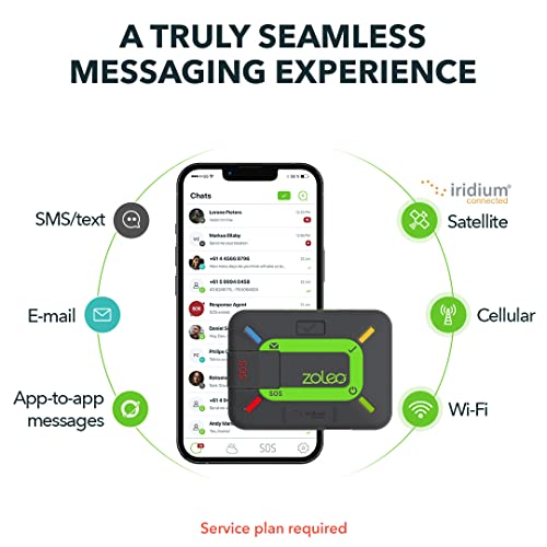 ZOLEO Comunicador satelital – Mensajero de texto SMS global bidireccional y correo electrónico, alerta SOS de emergencia, registro y ubicación GPS – Accesorio para teléfono inteligente Android iOS ZL1000