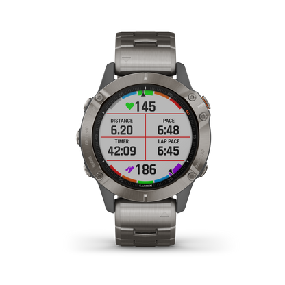 Garmin fēnix® 6 – Sapphire – Titanium with Vented Titanium Bracelet