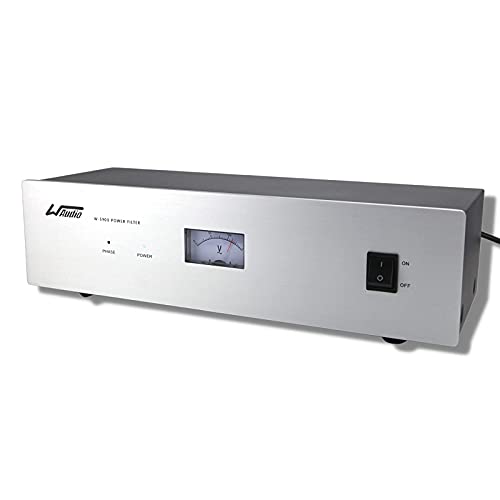WAudio Acondicionador de energía de ruido de CA - Purificador de red de audio y video Filtro de ruido Protector de sobretensiones con enchufes estándar de EE. UU. (plata)