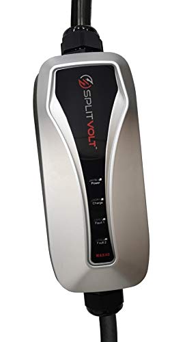 Splitvolt Cargador EV NEMA 14-50 de 40A cable de 16 pies, nivel 2 240 V, carga de circuito NEC más rápida segura de 50amp J1772