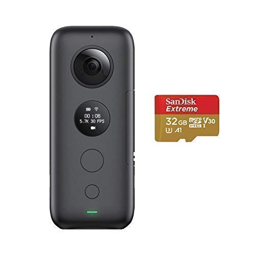 Insta360 ONE X Panoramic Sports Video Action Camera 5.7K 18MP Stabilization Real Time WiFi Transfer (with Built-in Memory Card)