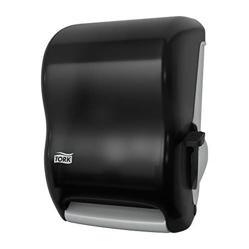 Tork Dispensador de Rollo de Toallas de Mano, Humo, H21, Palanca de Transferencia automática, Mango de Empuje, Alta Capacidad, translúcido, 84TR