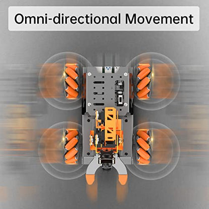 Robot de chasis de rueda de Mecanum brazo robótico inteligente 5 DOF AI Vision ROS Open Source (sin Raspberry Pi)