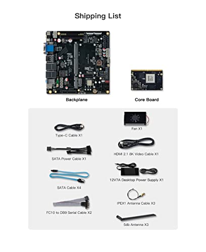 ITX-3588J 8K AI Mini-ITX Placa base HDMI2.1 DP1.4 WiFi 6 a bordo DC POE compatible con Android 12 Ubuntu Debian 11