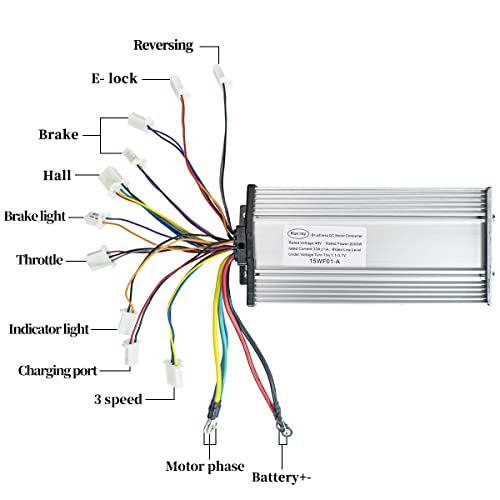 Motor eléctrico 1600W 48V go kart Kit de motor eléctrico con acelerador 33A Controlador de velocidad BLDC ATV Kits Scooter Ebike Kit de conversión Cadena T8F