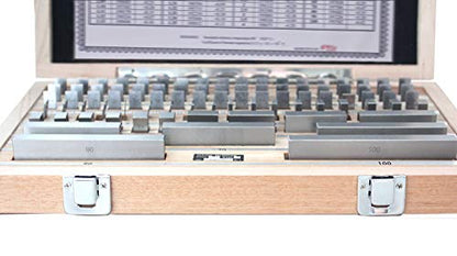 Accusize Industrial Tools Juego de bloques de calibre métrico de 87 piezas, grado 2, estándar alemán Din861 certificado Mfg, 0087-2160