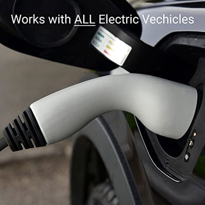 EMPORIA ENERGY Cargador Inteligente para vehículos eléctricos, 48 A, Nivel 2, Energy Star/UL, NEMA 14-50 o Cable Duro, Cable de 25 pies, EVSE para Interiores y Exteriores