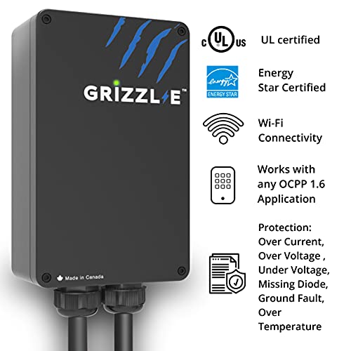 Grizzl-E Nuevo cargador inteligente para vehículos eléctricos de nivel 2, 16/24/32/40 amperios, NEMA 06-50/14-50, enchufe premium + WIFI GRS