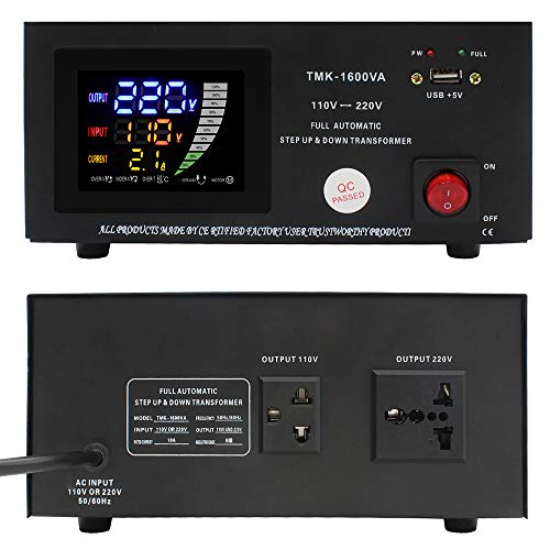 Yinleader 1500W Transformador automático (220V a 110V, 110V a 220V) Convertidor Elevador-Reductor 110/120v - 220/240v TMK-1600