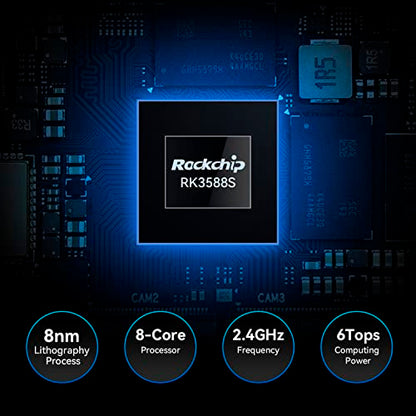 khadas Mini ARM PC, Edge2 RK3588S Computadora de placa única con CPU de 8 núcleos de 64 bits, ARM Mali-G610 MP4 GPU, 6 tops AI NPU, Wi-Fi 6, Bluetooth 5.0, visualización y decodificador HD 8K, interfaz de usuario 4K y 4 pantallas independientes