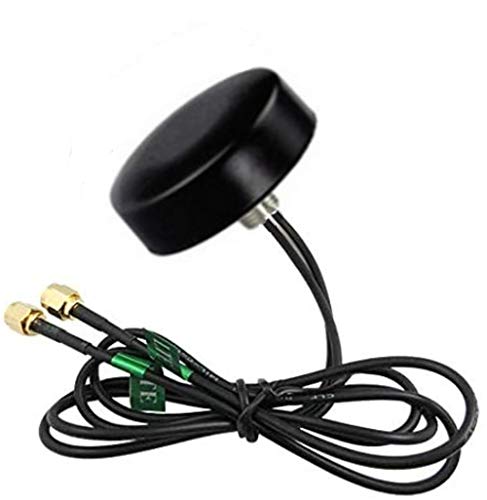 CompuPort MIMO 5G LTE Puck Antena Freq: 2X 698-960/1710-3800MHz con cables macho SMA de 3 pies de doble diversidad cualquier módem SMA LTE.