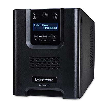 CyberPower, torre pequeña de suministro ininterrumpido de energía con LCD, onda senoidal, aplicación inteligente 1500VA Negro