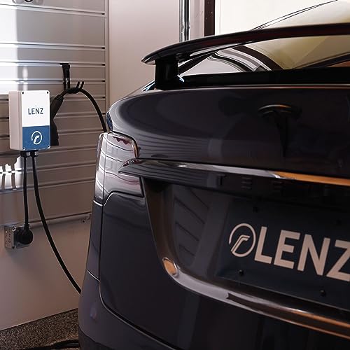 LENZ Estación de carga impermeable para vehículos eléctricos de nivel 2 (EV) de 40 amperios [certificado de seguridad], ETL con certificación UL 2494, Energy Star, certificado ‎EVSE-W1-40-A