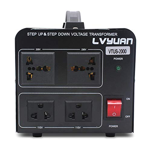 Convertidor de transformador de voltaje de 2000W convertidor de 110-120 V a 220-240 V y de 220-240 V a 110-120 V con 2 salidas
