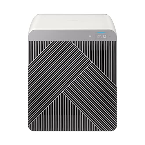 SAMSUNG BESPOKE - Purificador de aire cubo, eliminador de olores, sistema doméstico con filtración HEPA, purificación de 360 grados, modo mascota, control inteligente, atrapa el polvo, AX350A9350N, gris