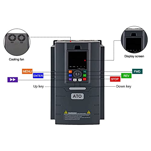 ATO 10HP VFD monofásico de entrada y salida VFD, unidad monofásica VFD, unidad monofásica de frecuencia variable de 220 V 7.5 kW VFD monofásico para motor monofásico (entrada monofásica, salida monofásica)