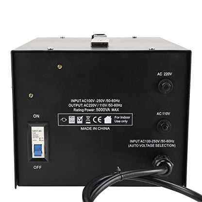Transformador de voltaje ST-5000 con medidor 5000W Paso arriba/abajo - Transformador regulador de voltaje 110V/220V