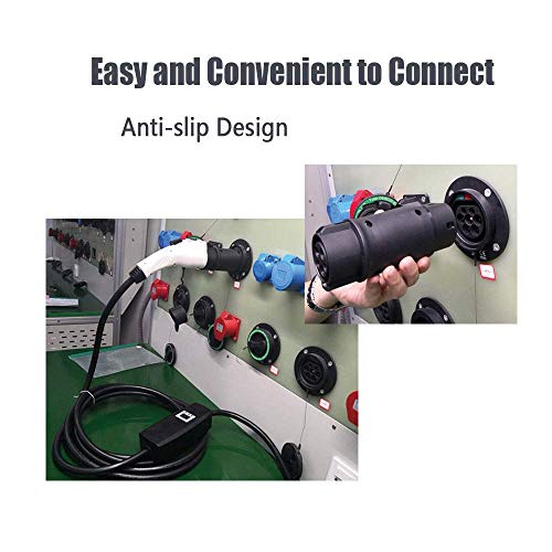KHONS - Adaptador de cargador EV tipo 1 a tipo 2 adaptador de carga para vehículos eléctricos (SAE j1772 a IEC62196)