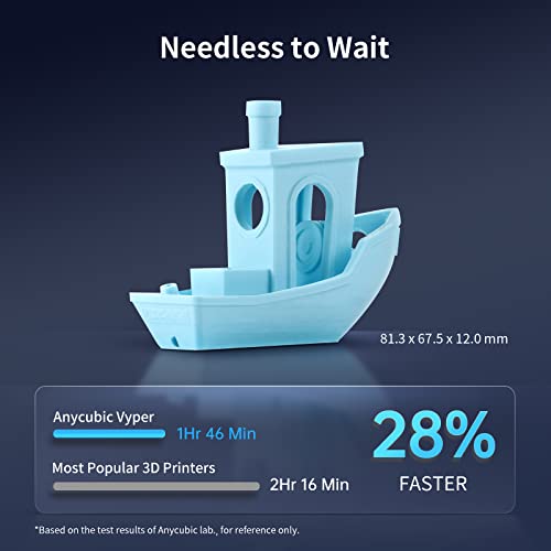 ANYCUBIC Vyper Impresora 3D, actualización de nivelación automática, impresora FDM rápida, diseño de estructura integrada con TMC2209 32 bits de placa base silenciosa, plataforma magnética extraíble, tamaño de impresión de 9.6 x 9.6 x 10.2 pulgadas