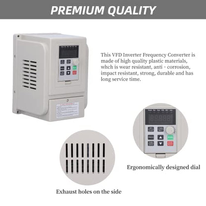 Liccx Unidad de frecuencia variable, 110 V CA 50/60 Hz 1500 W VFD, convertidor de frecuencia inversor VFD (entrada monofásica, salida 3 fases)