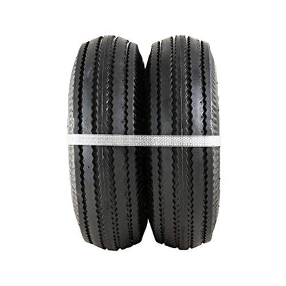 Marathon 2-Pack 4.10/3.50-4" Pneumatic (Air Filled) Hand Truck / All Purpose Utility Tires on Wheels, 2.25" Offset Hub, 5/8" Bearings