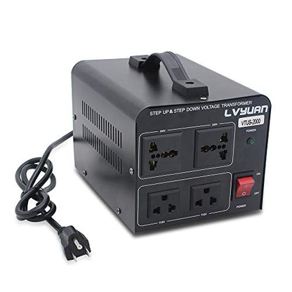 Convertidor de transformador de voltaje de 2000W convertidor de 110-120 V a 220-240 V y de 220-240 V a 110-120 V con 2 salidas