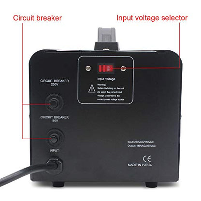Convertidor de transformador de voltaje de 2000W convertidor de 110-120 V a 220-240 V y de 220-240 V a 110-120 V con 2 salidas