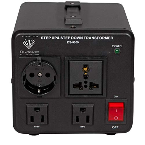 Dynastar conversor y transformador de voltaje hacia arriba y hacia abajo 110-220 a 220-240v 5500W resistente, bobina extra durable