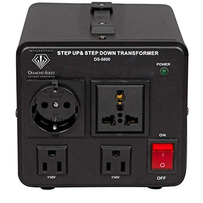 Dynastar conversor y transformador de voltaje hacia arriba y hacia abajo 110-220 a 220-240v 5500W resistente, bobina extra durable