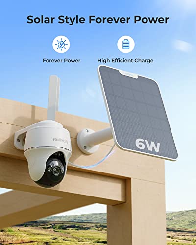 REOLINK Go PT Ultra+SP - Cámara de seguridad celular 4K inalámbrica para exteriores, sin WiFi, 3G/4G LTE, soporte (Verizon/AT&T/T-Mobile), alimentado por energía solar, visión nocturna a color, almacenamiento local/en la nube, detección inteligente