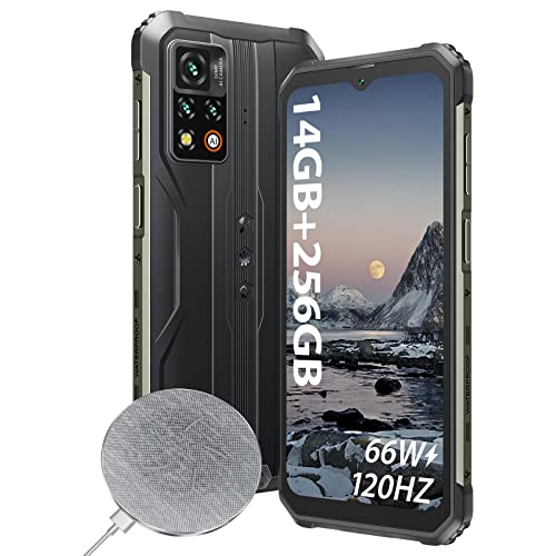 Blackview - Teléfonos resistentes desbloqueados, BV9200 Android (2023), 14 GB+256 GB/1 TB de teléfono celular desbloqueado, 66 W Fast+ 30 W de carga inalámbrica, Octa-core Helio G96, visualización de 2.4 K 120Hz, cámara de 50 MP, Android 12, NFC