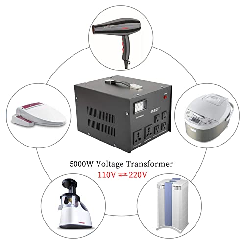 Transformador de voltaje ST-5000 con medidor 5000W Paso arriba/abajo - Transformador regulador de voltaje 110V/220V