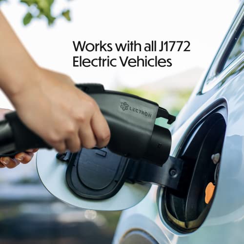 Lectron [Solo para J1772 EVs Tesla a J1772 Adaptador de carga, máximo 48 amperios y 250 V, compatible con conectores Tesla de alta potencia, cargadores de destino y conectores móviles (negro)