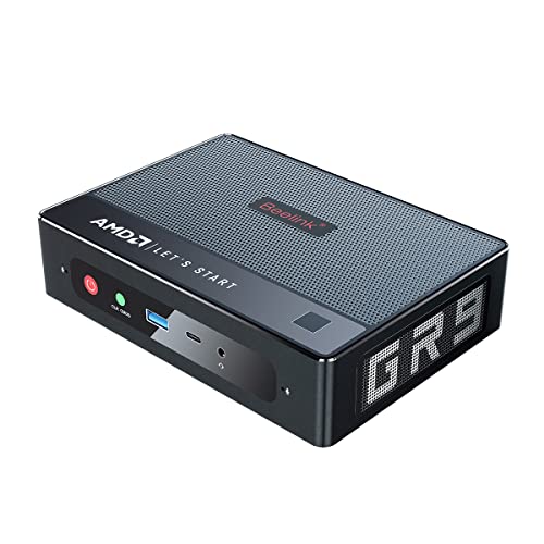 Beelink GTR5 Mini PC AMD Ryzen 9 5900hx 8C/16T W11 Pro Mini computadora, 32GB RAM DDR4 500GB NVMe SSD, HDMI & DP & USB-C 4K @60Hz Salida, 2X 2.5G RJ45, 2X M.2 SSD Ranura, WiFi 6E, AMD Radeon Tower PC