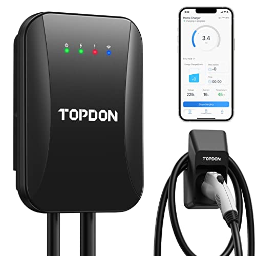 Topdon Cargador EV de nivel 2 40amp Pulse Q AC Home inteligente cargador de coche eléctrico Wi-Fi Evse certificación UL estación de carga de coche