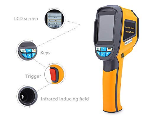 Hti HT-02, infrarrojos (IR) cámara de luz térmica y visible con resolución IR 3600 píxeles y rango de temperatura de -20 ~ 572.0 °F, tasa de actualización de 6 Hz