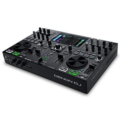 Denon DJ PRIME GO - Consola smart DJ con 2 decks, Sistema DJ portátil con streaming por wifi, pantalla táctil HD de 7’’ y batería recargable