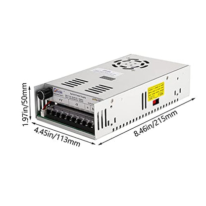 Fuente de alimentación de 24 V, CA 110 V/220 V a CC 0 – 24 V 20 A 480 W Buck convertidor, adaptador ajustable variable regulado 5 V 12 V 24 V Voltaje de conmutación LED Transformador 20 A Cargador para computadora Radio Lab