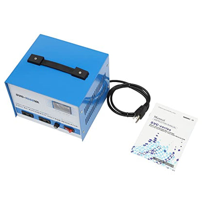 SVC-1000VA Regulador de Voltaje Automático Estabilizador con Medidor de Voltaje - Estabiliza 140-260V a 110V/220V Estabiliza 140-260V a 110V/220V