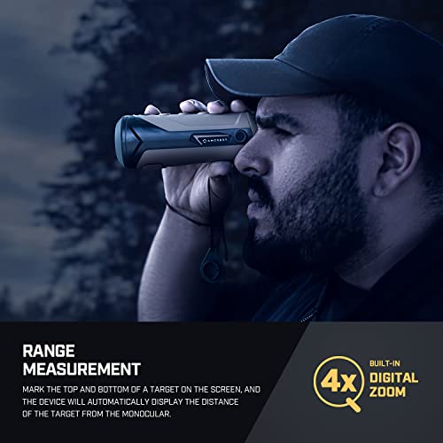 Amcrest Monocular de imágenes térmicas para caza de 256 x 192 (50 Hz), resistente a la intemperie, mira óptica para caza nocturna al aire libre, imágenes térmicas, visión térmica infrarroja, visión térmica