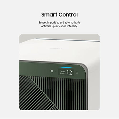 SAMSUNG BESPOKE - Purificador de aire cubo, eliminador de olores, sistema doméstico con filtración HEPA, purificación de 360 grados, modo mascota, control inteligente, atrapa el polvo, AX350A9350N, verde bosque