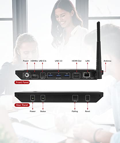 Sistema de presentación inalámbrico y con cable AV Access 4K, duplicación de pantalla de conferencias híbrida a través de AirPlay, Miracast, Dongle, no necesita controlador y WiFi, Hub USB 3.0 para sala de reuniones pequeña y mediana