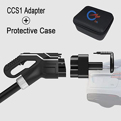 ZVQ CCS1 Charger Adapter for Tesla with Storage case and Lock,Rated up to 150-200kw,400 Amps,DC Fast Charging Compatible with Tesla Model 3, Y, S, X,for CCS Enabled Tesla car only