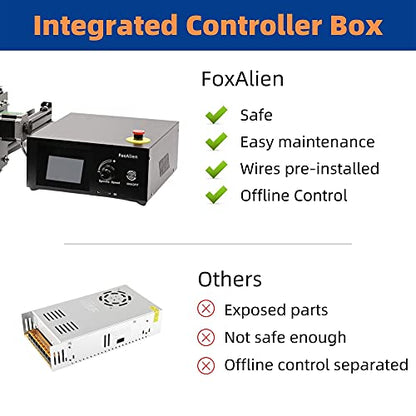 FoxAlien Máquina de enrutador CNC 4040-XE, husillo de 300 W, fresadora de grabado de 3 ejes para madera, metal, acrílico, MDF, nailon, tallado, artes y manualidades, diseño de bricolaje