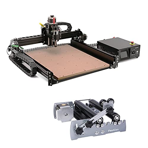 FoxAlien 4040-XE CNC R57 Router Machine + R57 Y-eje rotatorio para grabado láser