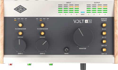 UA Volt 476 Interfaz de audio USB para grabar, podcast y streaming con software de audio esencial, incluyendo plug-ins UAD