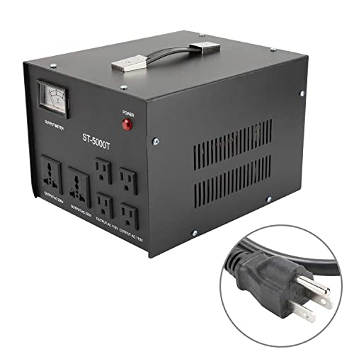 Transformador de voltaje ST-5000 con medidor 5000W Paso arriba/abajo - Transformador regulador de voltaje 110V/220V