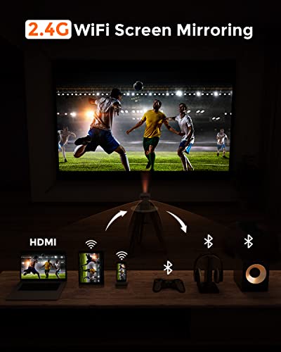 Pokitter T2 MAX Proyector ultra compacto 1080p, proyector de películas Android TV 9.0 compatible con 4K, 9000L WiFi y Bluetooth